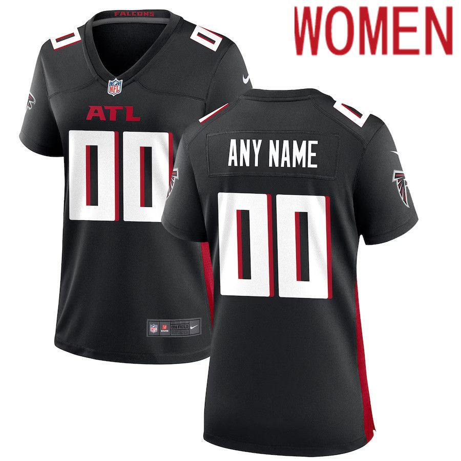 Women Atlanta Falcons Black Nike Custom Game NFL Jersey